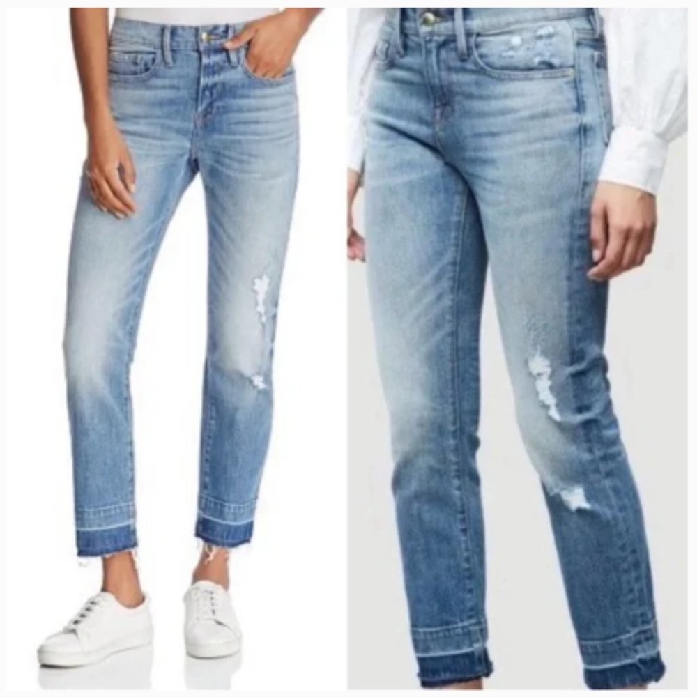 Le Boy Wide Release Hem Jeans in Klinedale